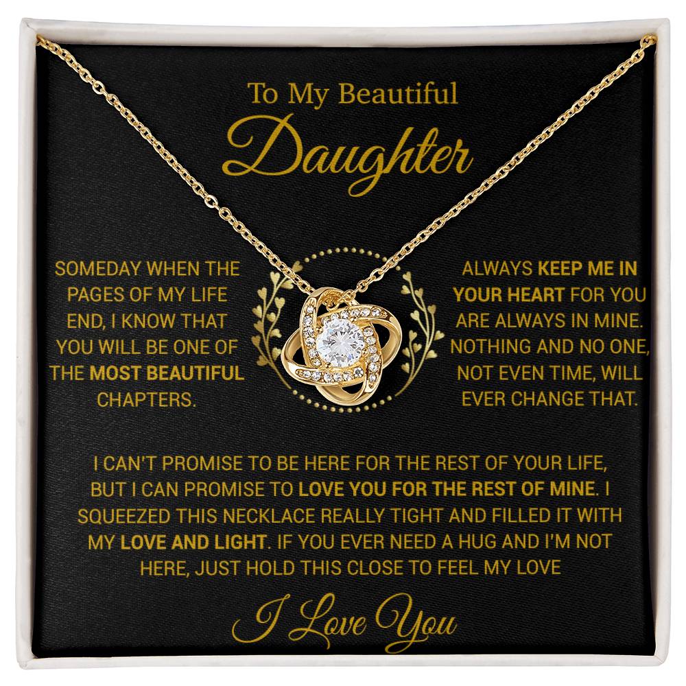 To My Daughter Necklace, Gift for Daughter from Dad, Daughter Father Necklace 16_12_Gold