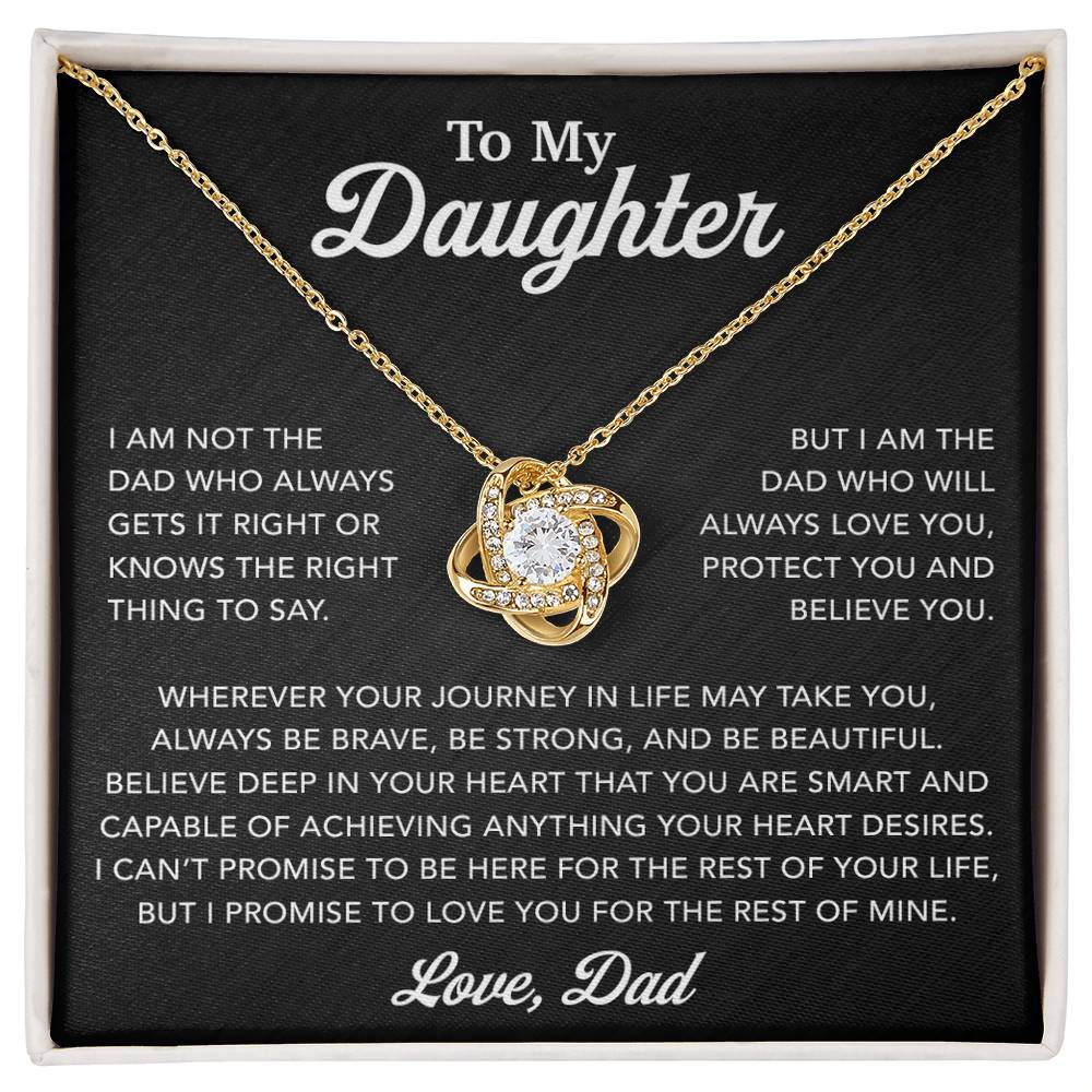 To My Daughter Necklace, Gift for Daughter from Dad, Father Daughter Necklace 12_6_Black