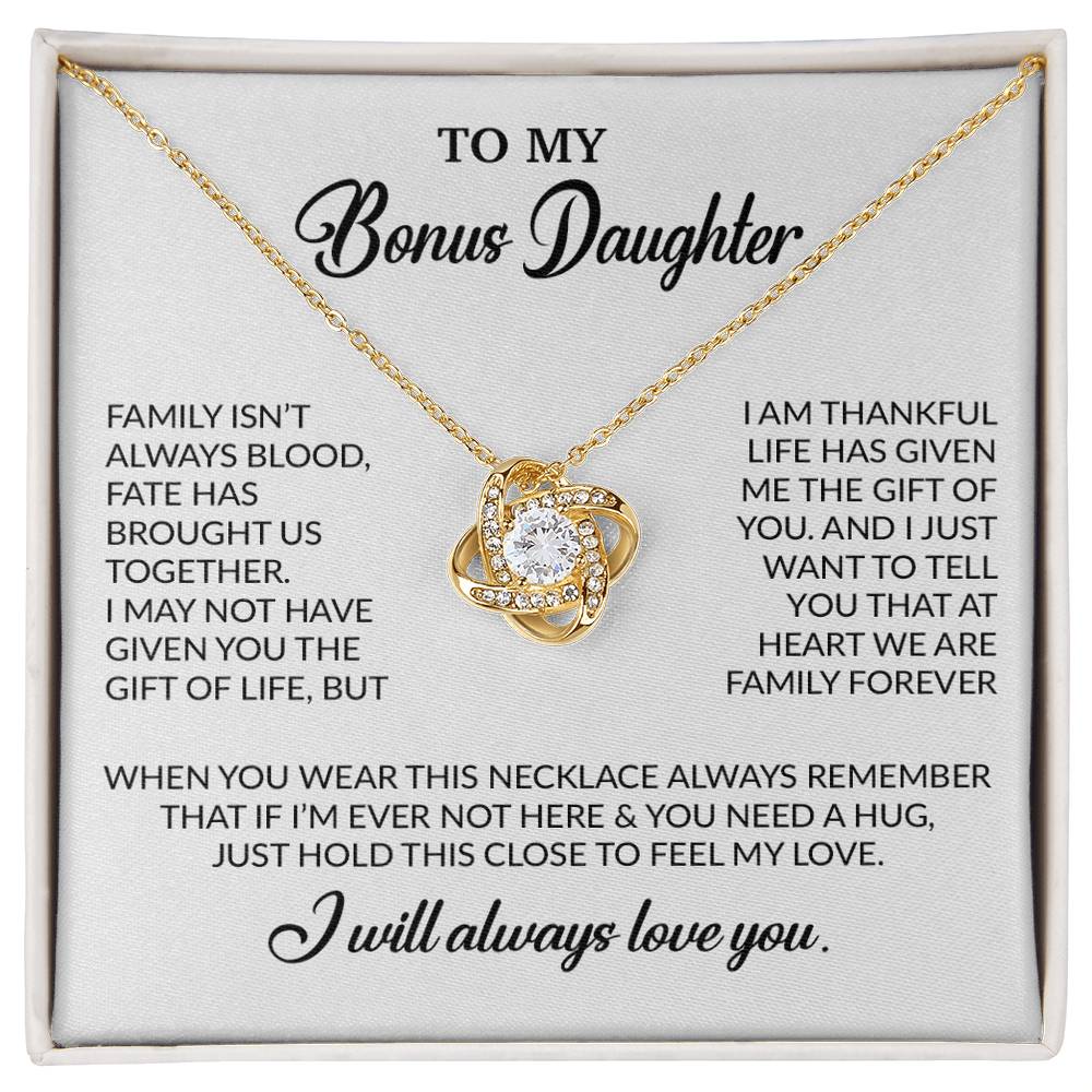 To My Bonus Daughter Necklace, Gift for Bonus Daughter, Step Daughter Birthday 2_10_White