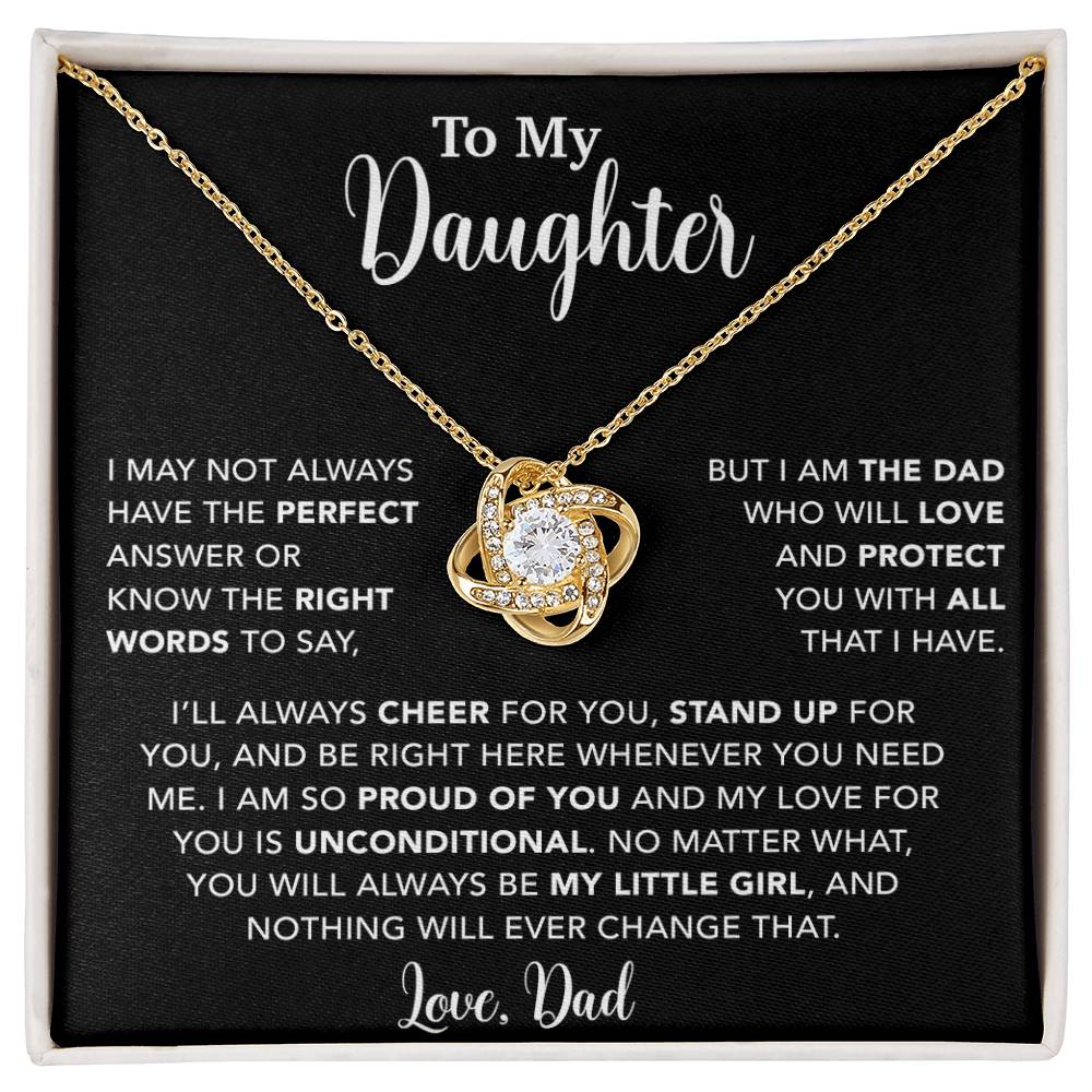 To My Daughter Necklace, Gift for Daughter from Dad, Father Daughter Necklace  15_6_Black