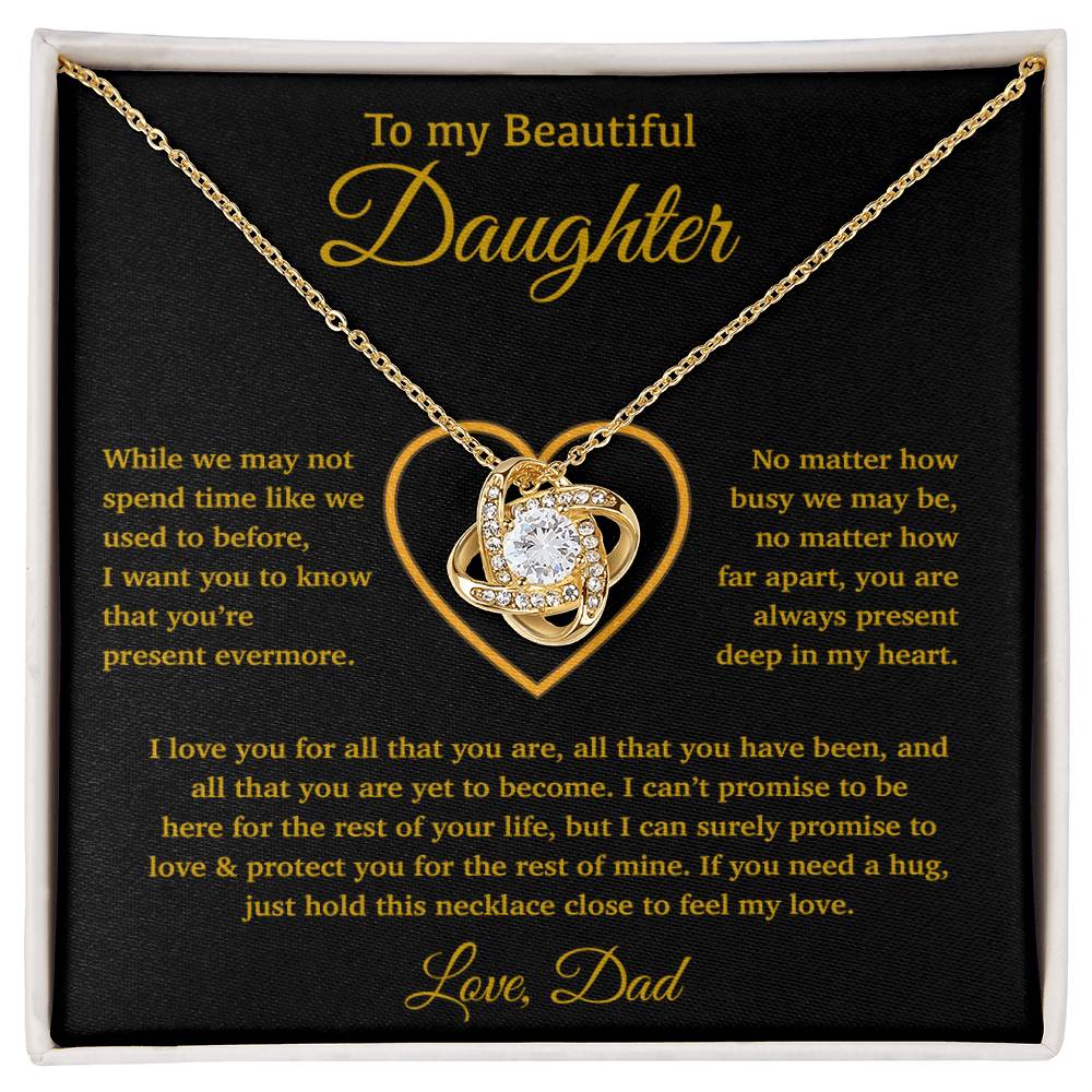 To My Daughter Necklace, Gift for Daughter from Dad, Father Daughter Necklace 11_6_Gold