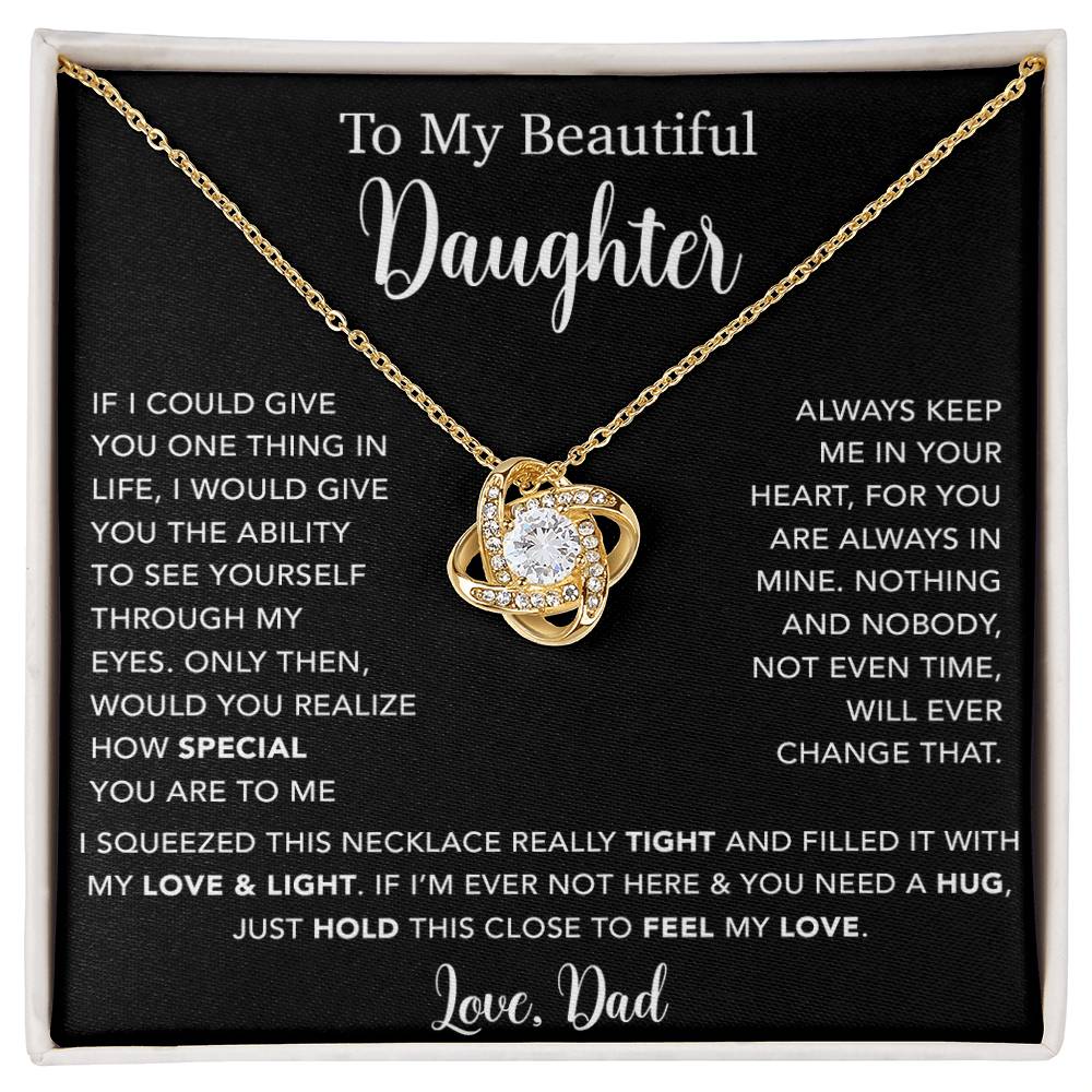 To My Daughter Necklace, Gift for Daughter from Dad, Father Daughter Necklace  4_5_Black