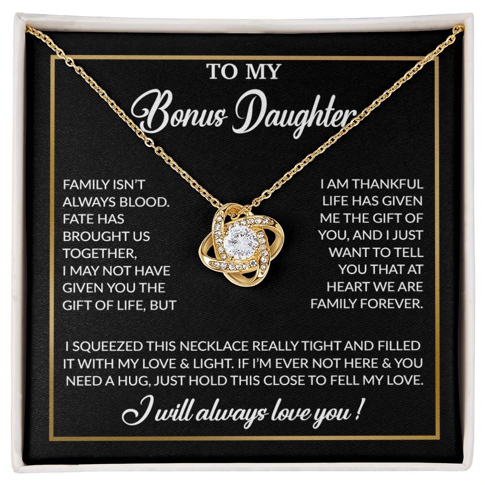 To My Bonus Daughter Necklace, Gift for Bonus Daughter, Step Daughter Birthday 3_12_Black