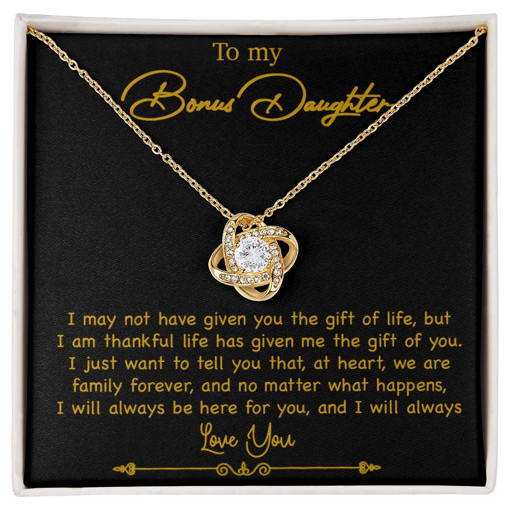 To My Bonus Daughter Necklace, Gift for Bonus Daughter, Step Daughter Birthday 5_10_Gold
