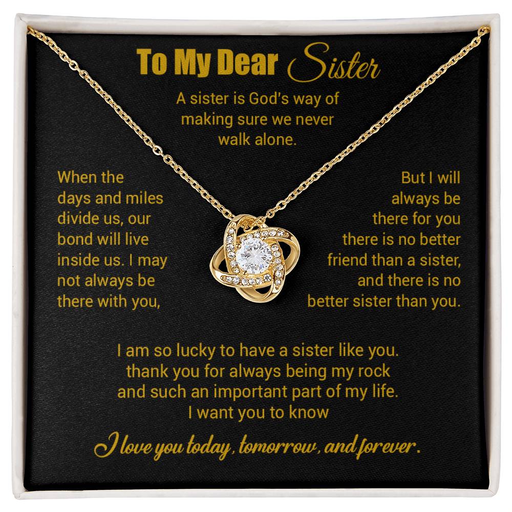 To My Sister Necklace, Brother to Sister, Birthday gift For Sister from Brother 3_4_Gold