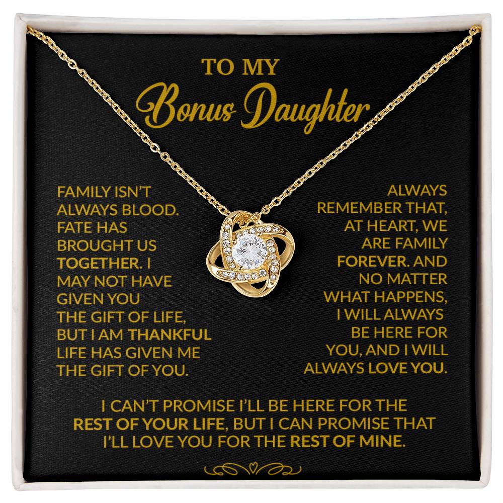 To My Bonus Daughter Necklace, Gift for Bonus Daughter, Step Daughter Birthday 30_9_Gold