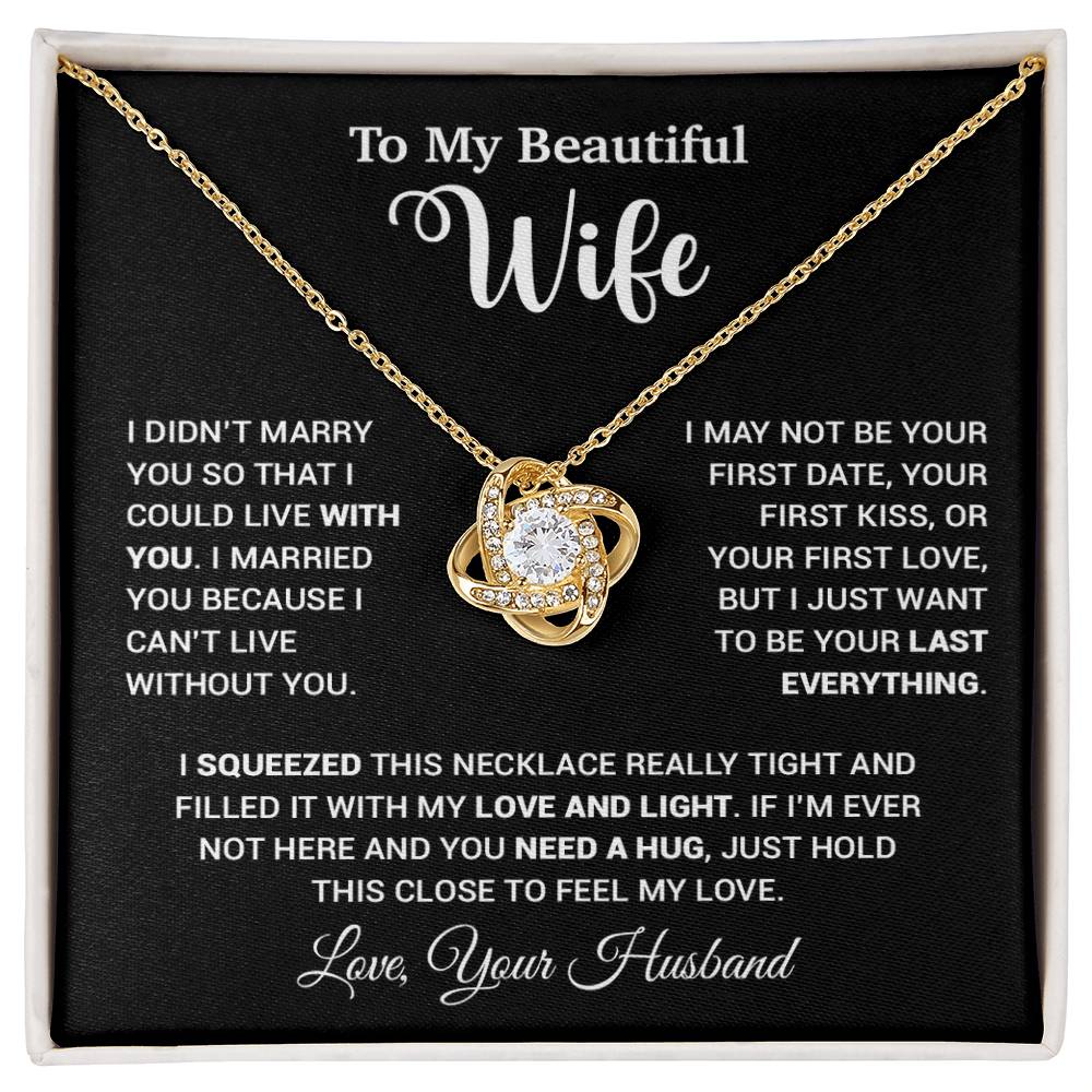 To My Wife Necklace, Wife Gift From Husband, Wife Husband Necklace, Christmas Gift 25_9_Black