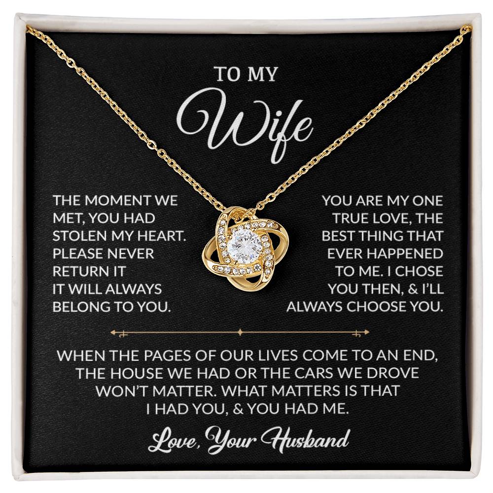 To My Wife Necklace, Gift For Wife, Anniversary Gift For Wife, Necklace For Wife 1_9_Black