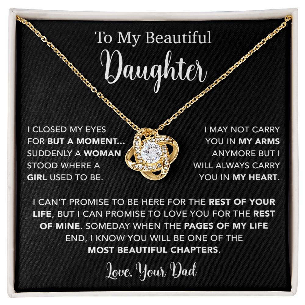 To My Daughter Necklace, Gift for Daughter from Dad, Father Daughter Necklace  22_5_Black