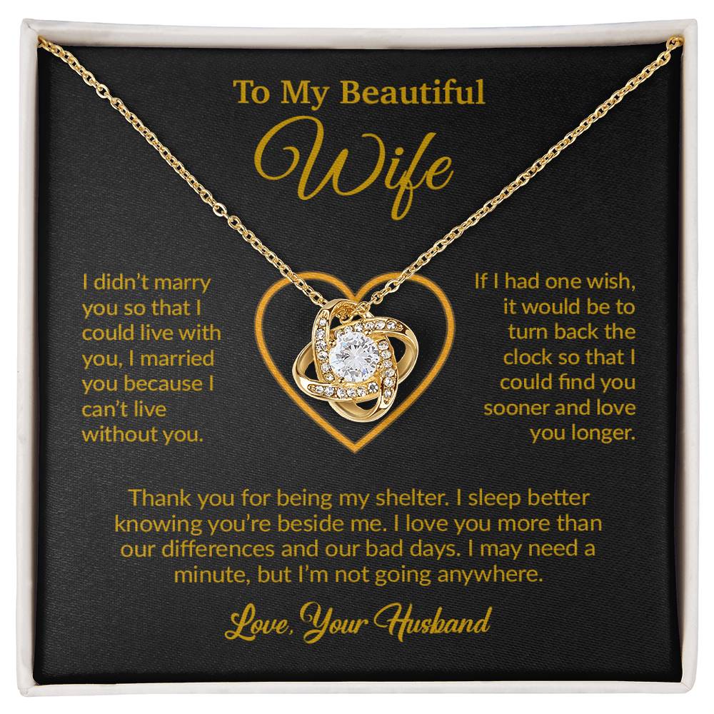 To My Wife Necklace, Gift For Wife, Anniversary Gift For Wife, Necklace For Wife 13_6_Gold