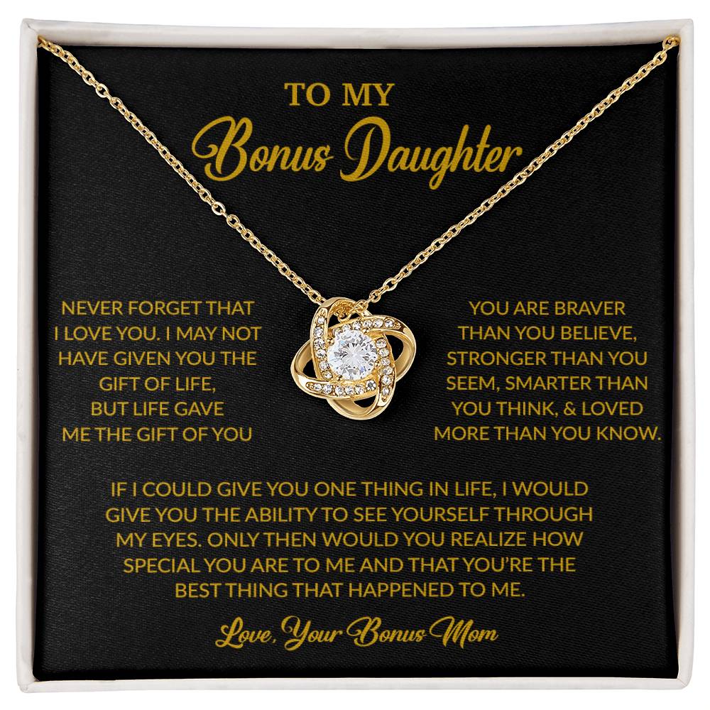 To My Bonus Daughter Necklace, Gift for Bonus Daughter, Step Daughter Birthday 5_6_Gold