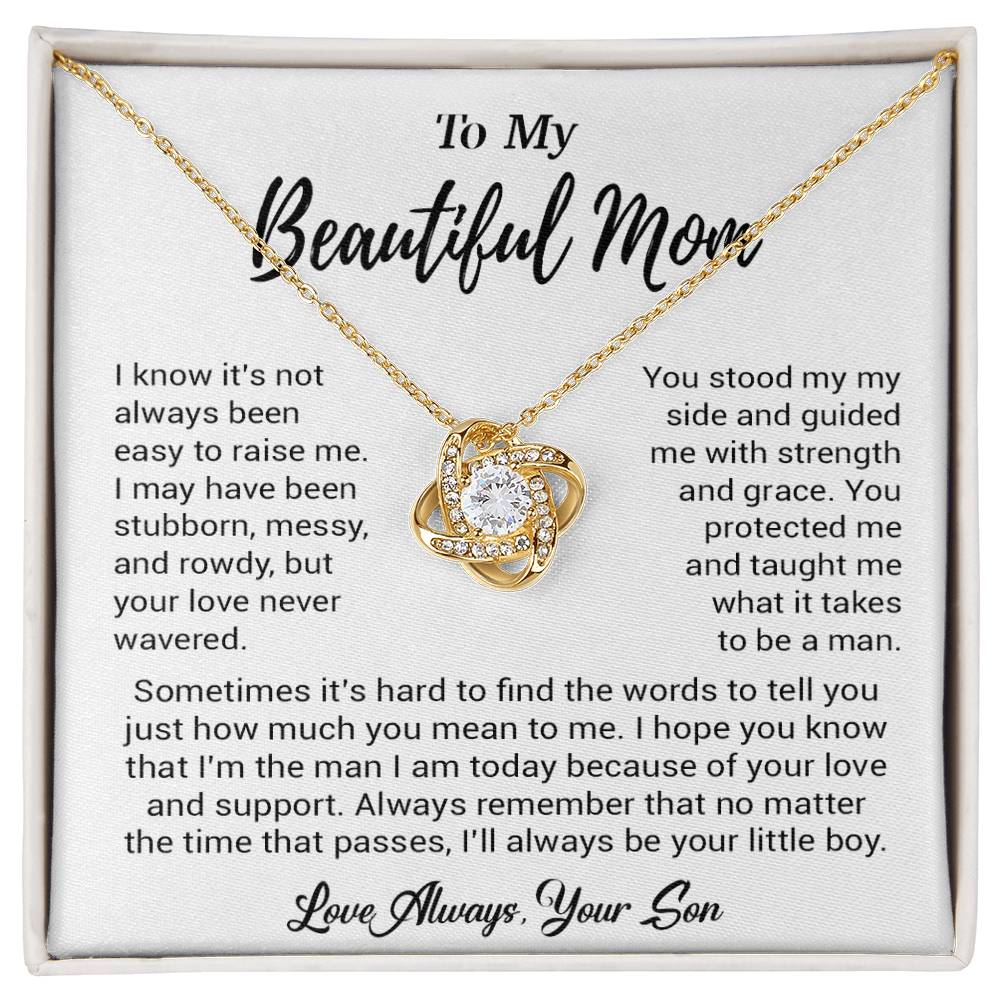 To My Beautiful Mom Necklace Mom Birthday Gift Mother's Day Gift Necklace For Mom From Son_ 8_5_White