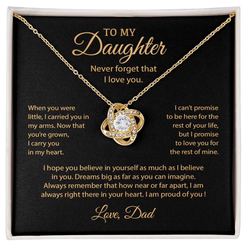 To My Daughter Necklace, Gift for Daughter from Dad, Father Daughter Necklace 9_6__1Gold