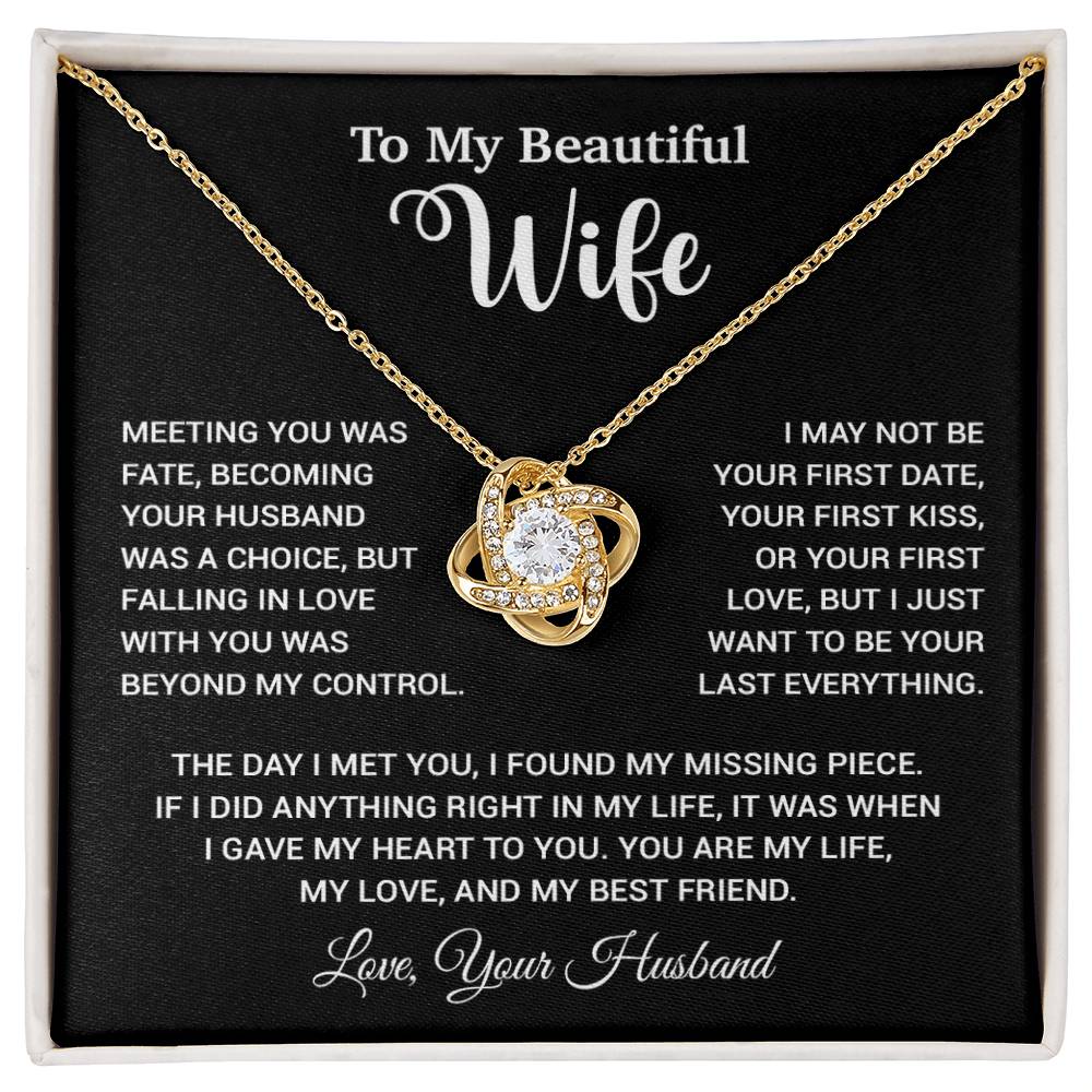 To My Wife Necklace, Wife Gift From Husband, Wife Husband Necklace, Christmas Gift 13_10_Black