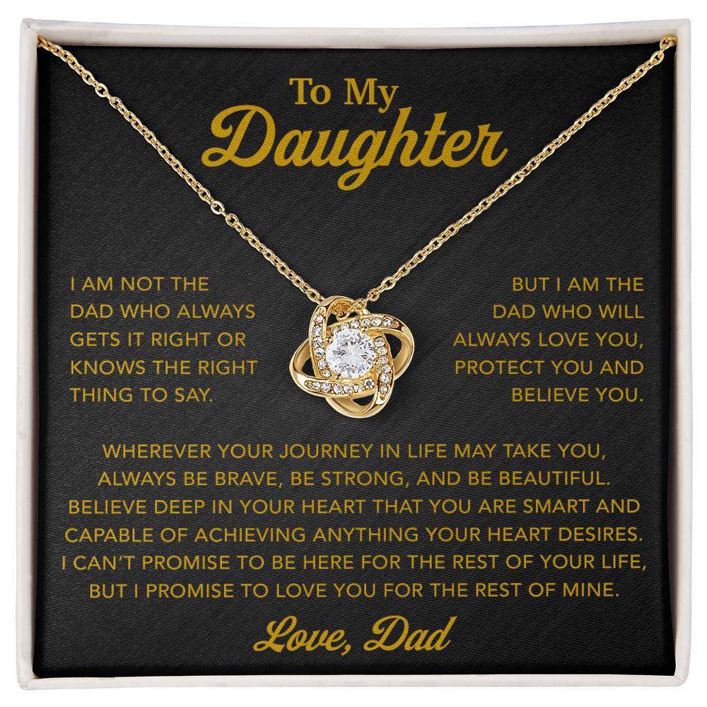 To My Daughter Necklace, Gift for Daughter from Dad, Father Daughter Necklace 13_6_Gold
