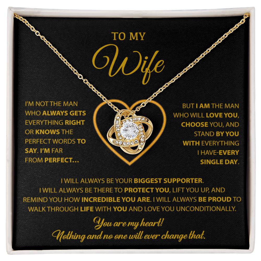 To My Wife Necklace, Gift For Wife, Anniversary Gift For Wife, Necklace For Wife 14_1_Gold