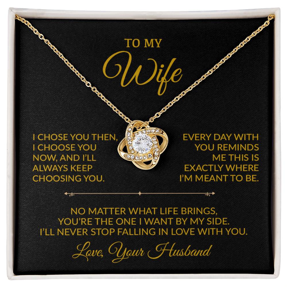 To My Wife Necklace, Gift For Wife, Anniversary Gift For Wife, Necklace For Wife 28_8_Gold