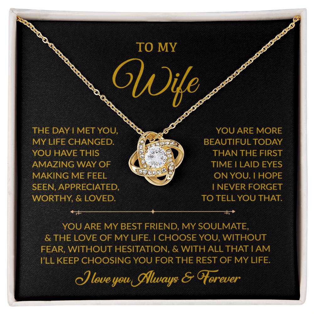 To My Wife Necklace, Gift For Wife, Anniversary Gift For Wife, Necklace For Wife 15_8_Gold