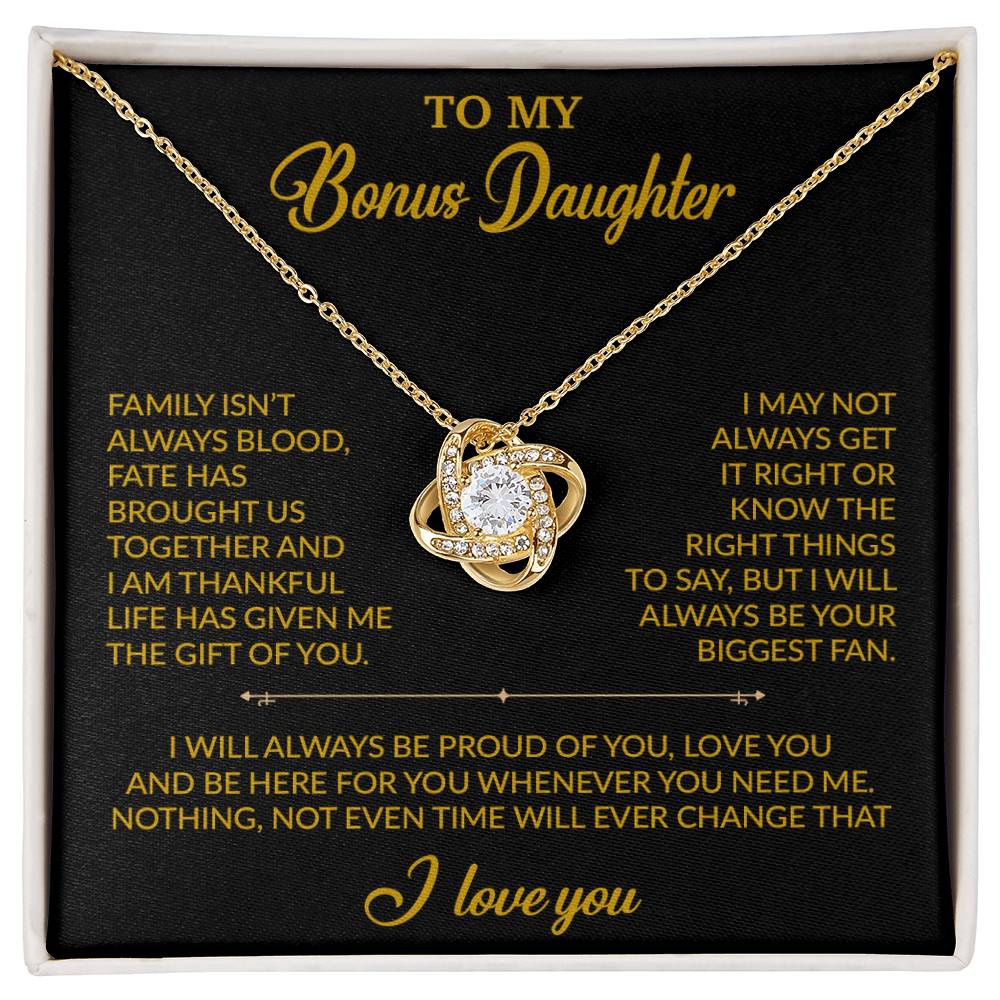 To My Bonus Daughter Necklace, Gift for Bonus Daughter, Step Daughter Birthday 20_2_Gold