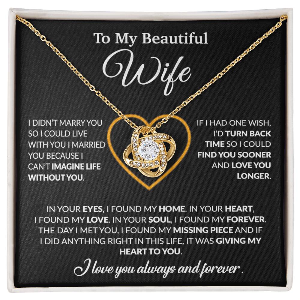 To My Wife Necklace, Wife Gift from Husband, Christmas Gift 8_12_Black