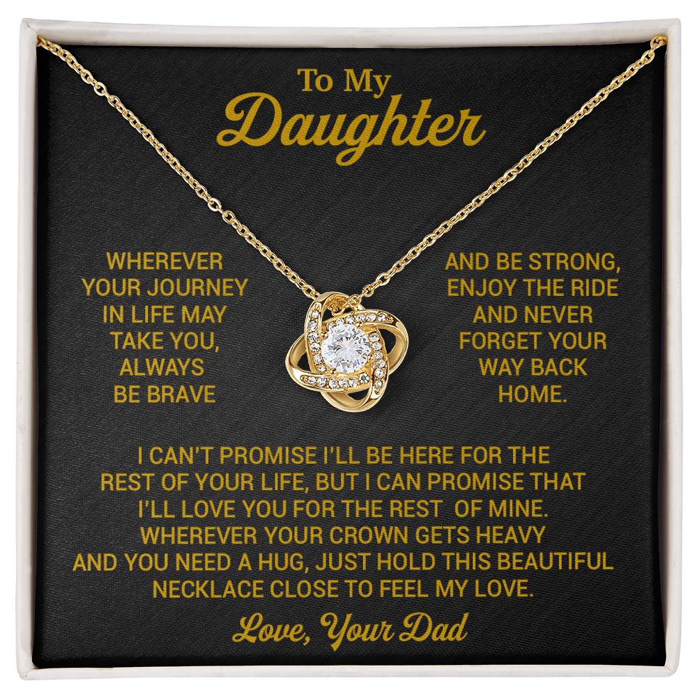 To My Daughter Necklace, Daughter Father Necklace, Daughter Gift From Dad 2_8_Gold