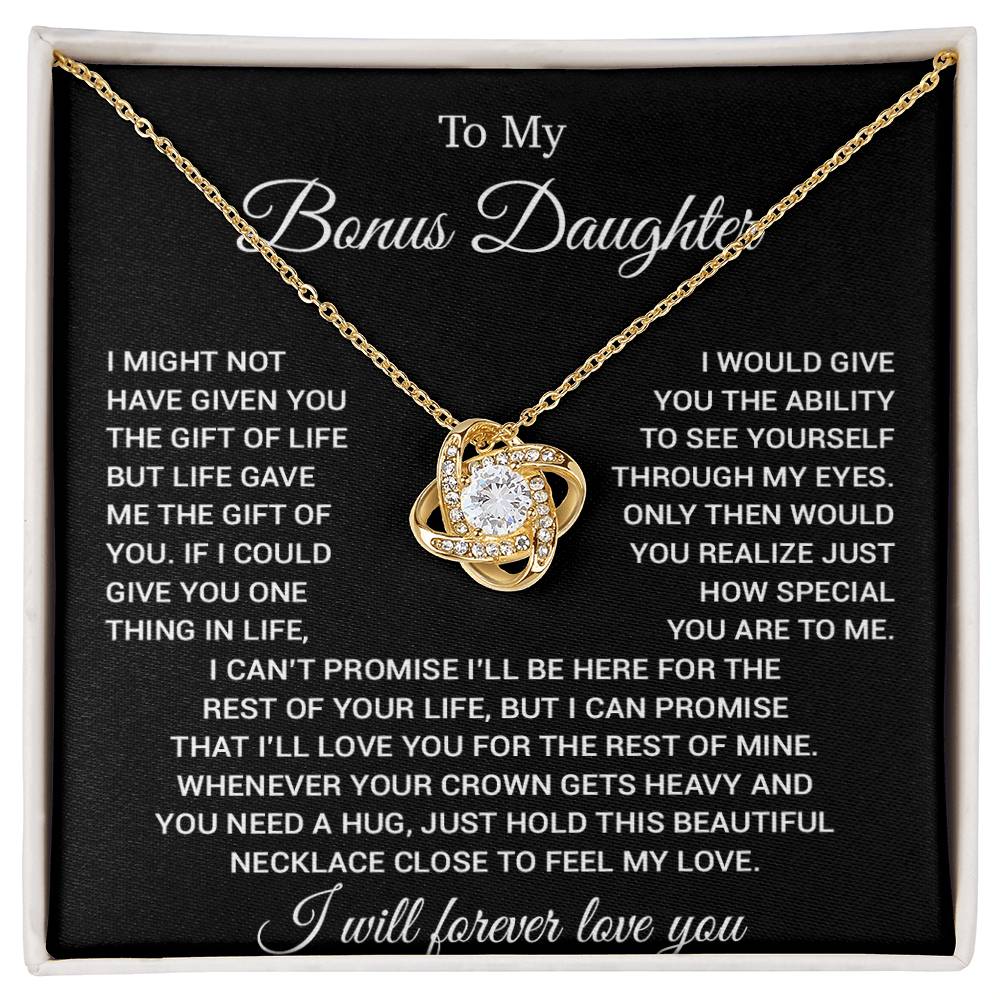 To My Bonus Daughter Necklace, Gift for Bonus Daughter, Step Daughter Birthday 23_11_Black