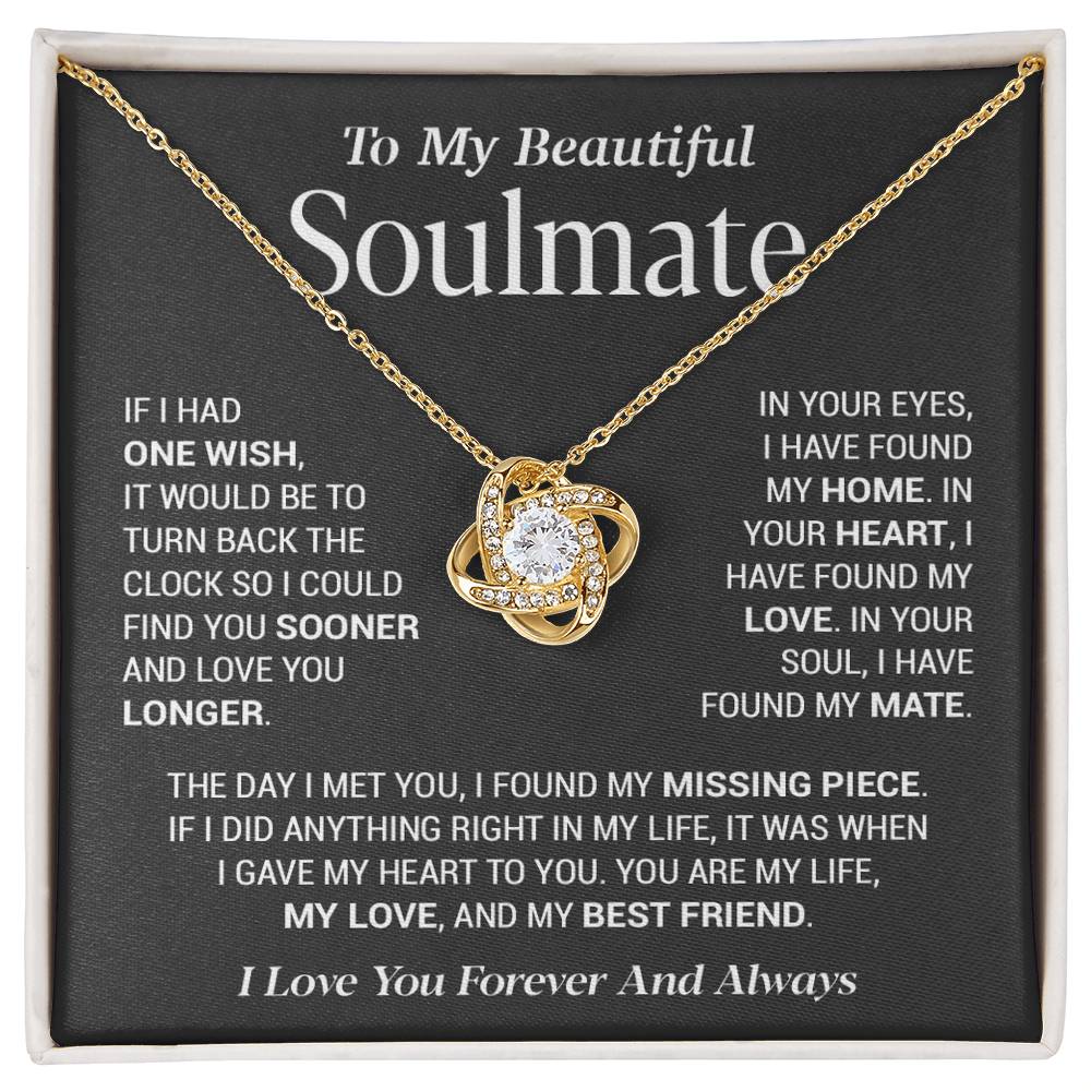 To My Soulmate Necklace, Gift for Wife, Girlfriend Necklace, Christmas Gift