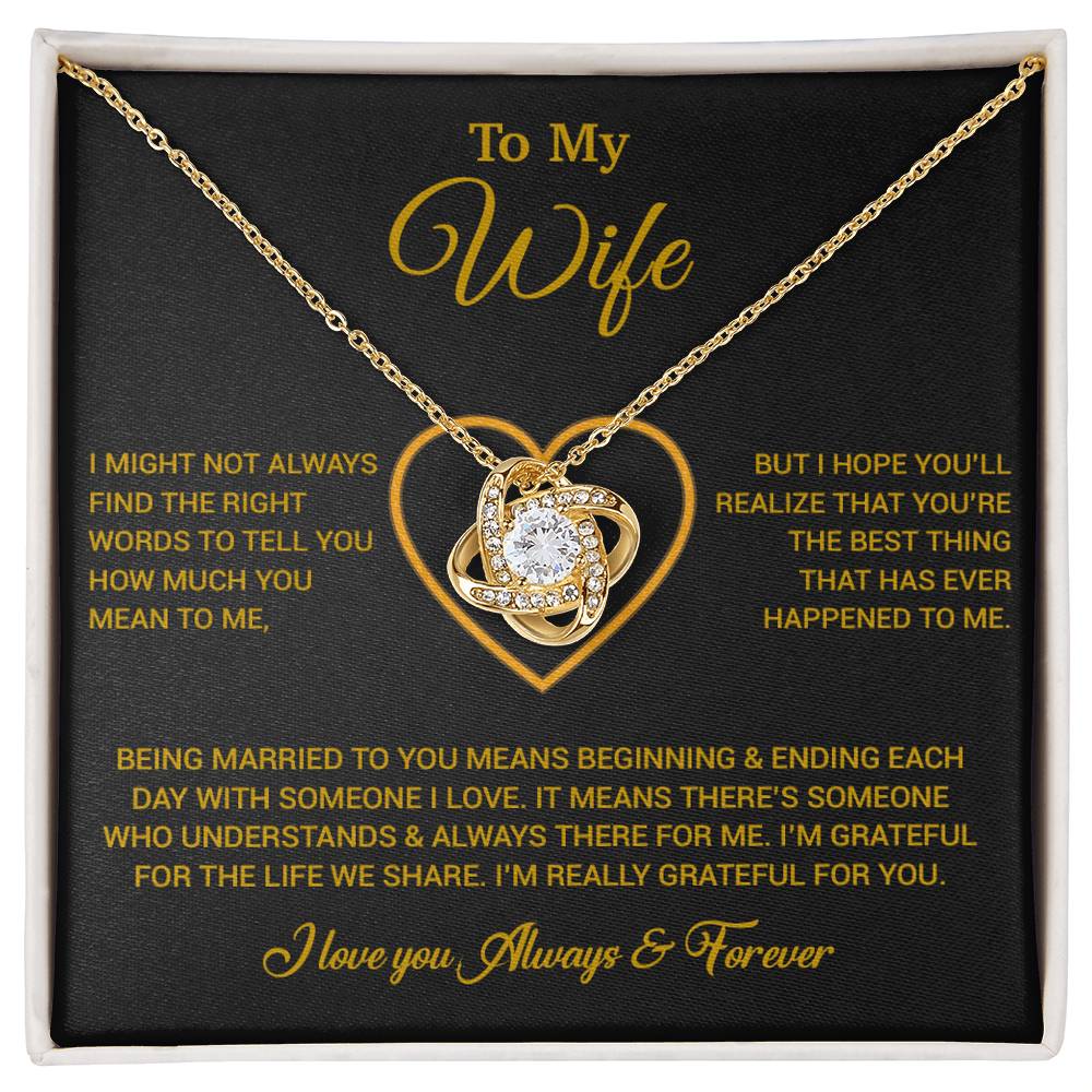 To My Wife Necklace, Gift For Wife, Anniversary Gift For Wife, Necklace For Wife 20_6_Gold