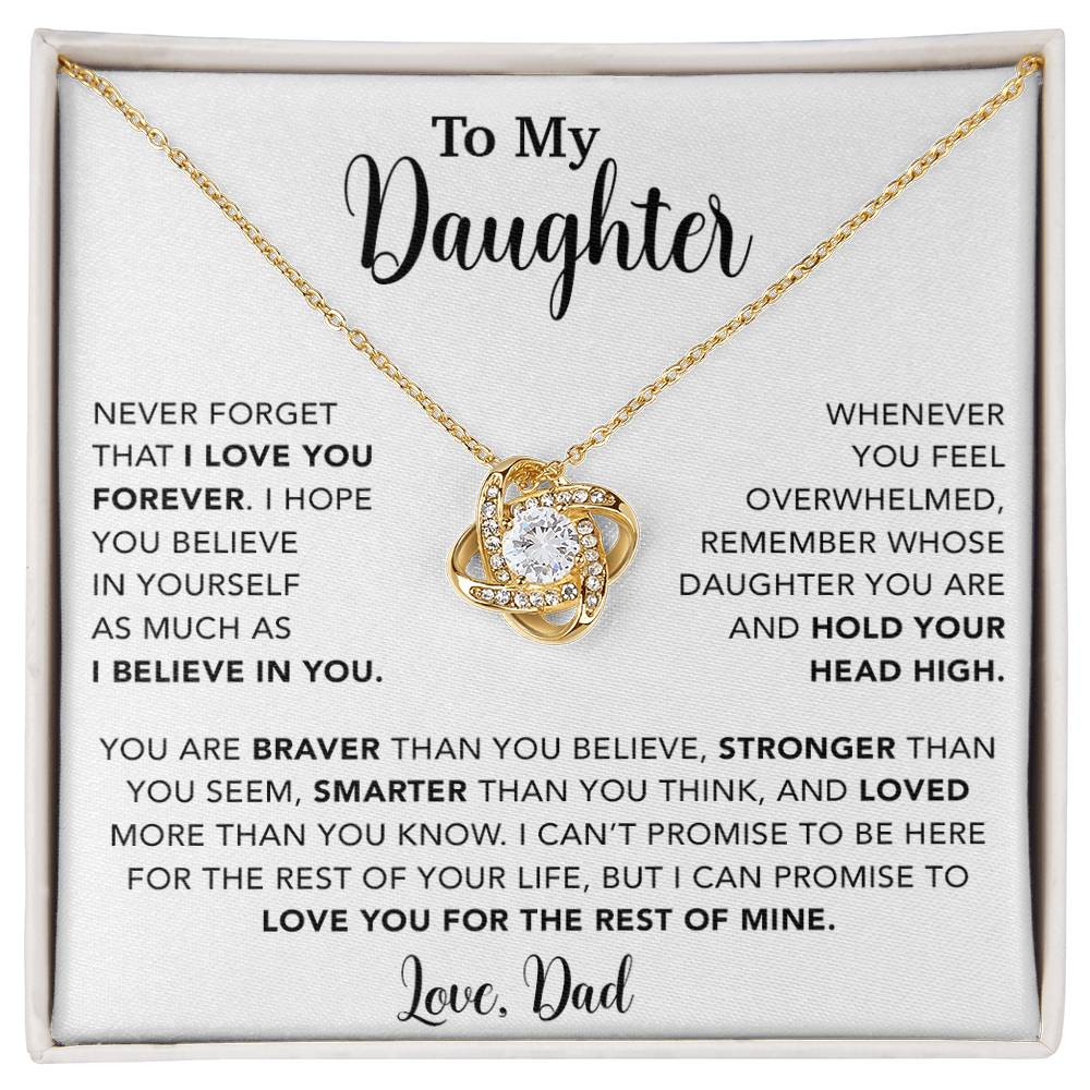 To My Daughter Necklace, Gift for Daughter from Dad, Father Daughter Necklace  9_4_White