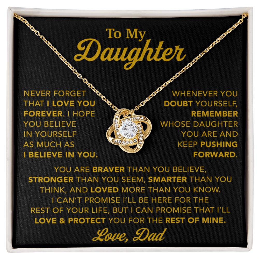 To My Daughter Necklace, Gift for Daughter from Dad, Father Daughter Necklace 15_11_Gold
