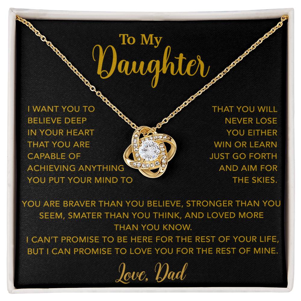 To My Daughter Necklace, Gift for Daughter from Dad, Father Daughter Necklace 18_5_Gold