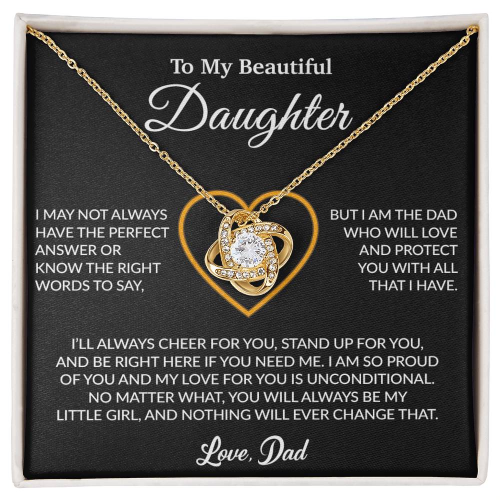 To My Daughter Necklace, Gift for Daughter from Dad, Father Daughter Necklace 7_6_Black