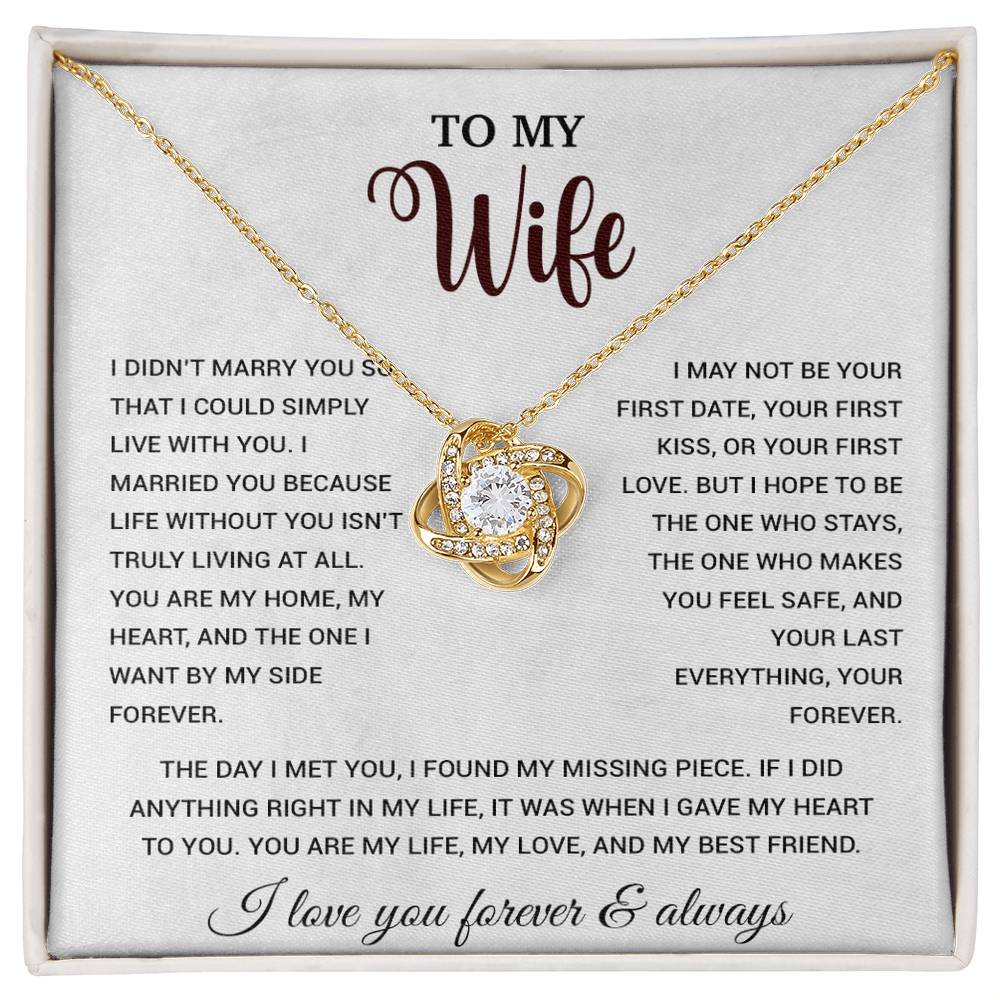 To My Wife Necklace, Gift For Wife, Anniversary Gift For Wife, Necklace For Wife 21_9_White