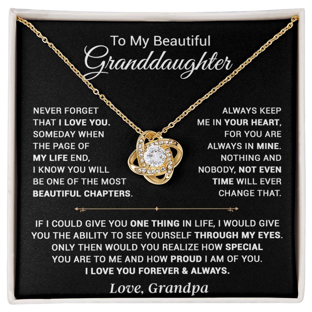 To My Granddaughter Necklace, Xmas Birthday Gift For Granddaughter From Grandpa 13_9_Black