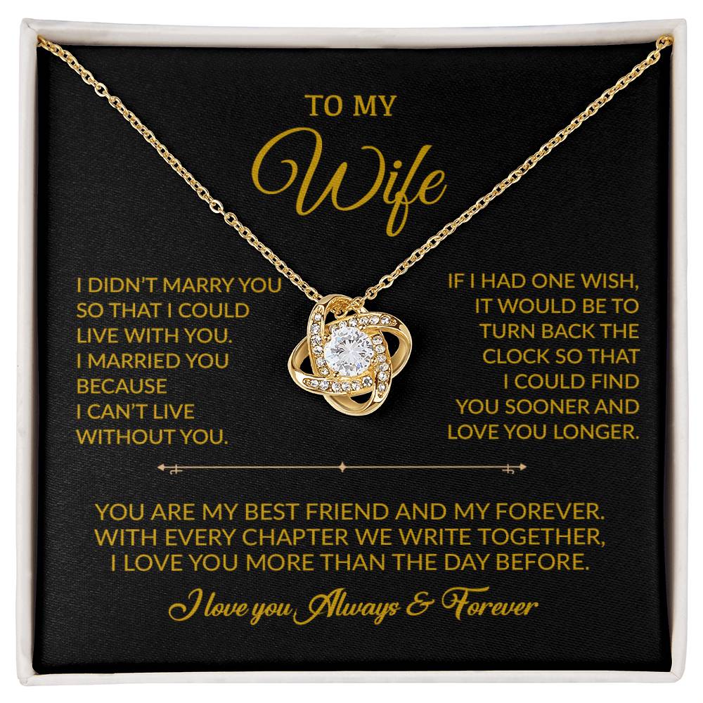 To My Wife Necklace, Gift For Wife, Anniversary Gift For Wife, Necklace For Wife 4_8_Gold