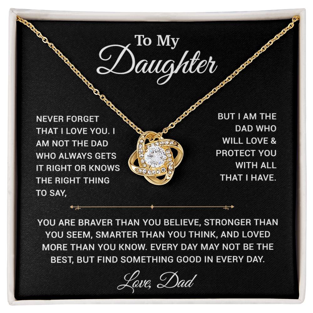 To My Daughter Necklace, Gift for Daughter from Dad, Father Daughter Necklace 25_3_Black