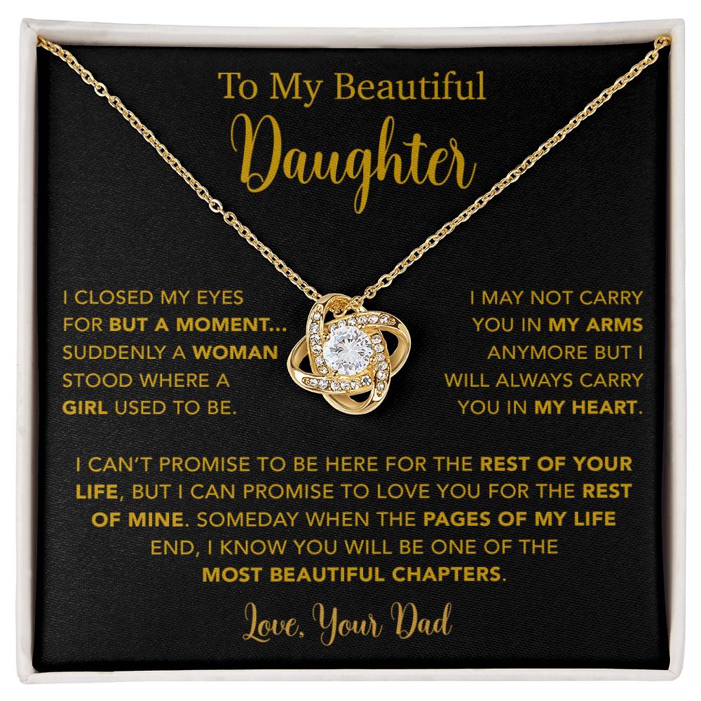 To My Daughter Necklace, Gift for Daughter from Dad, Father Daughter Necklace  22_5_Gold