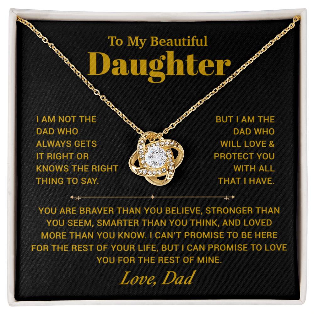 To My Daughter Necklace, Gift for Daughter from Dad, Father Daughter Necklace 21_10_Gold