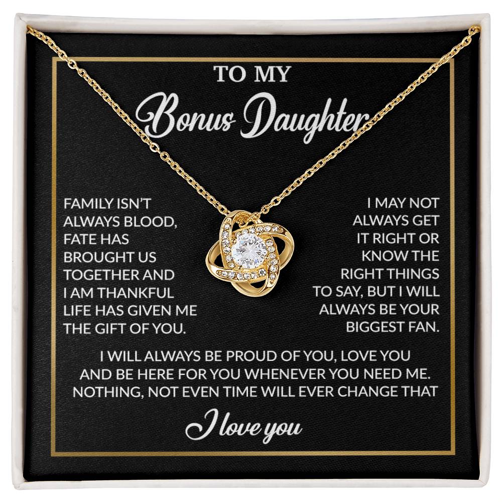 To My Bonus Daughter Necklace, Gift for Bonus Daughter, Step Daughter Birthday 18_4_Black