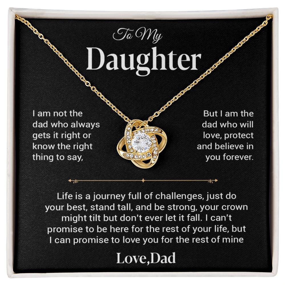 To My Daughter Necklace, Gift for Daughter from Dad, Father Daughter Necklace 25_12_Black