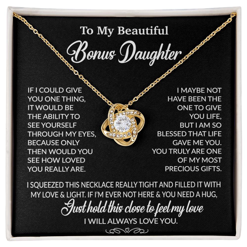 To My Bonus Daughter Necklace, Gift for Bonus Daughter, Step Daughter Birthday 1_10_Black