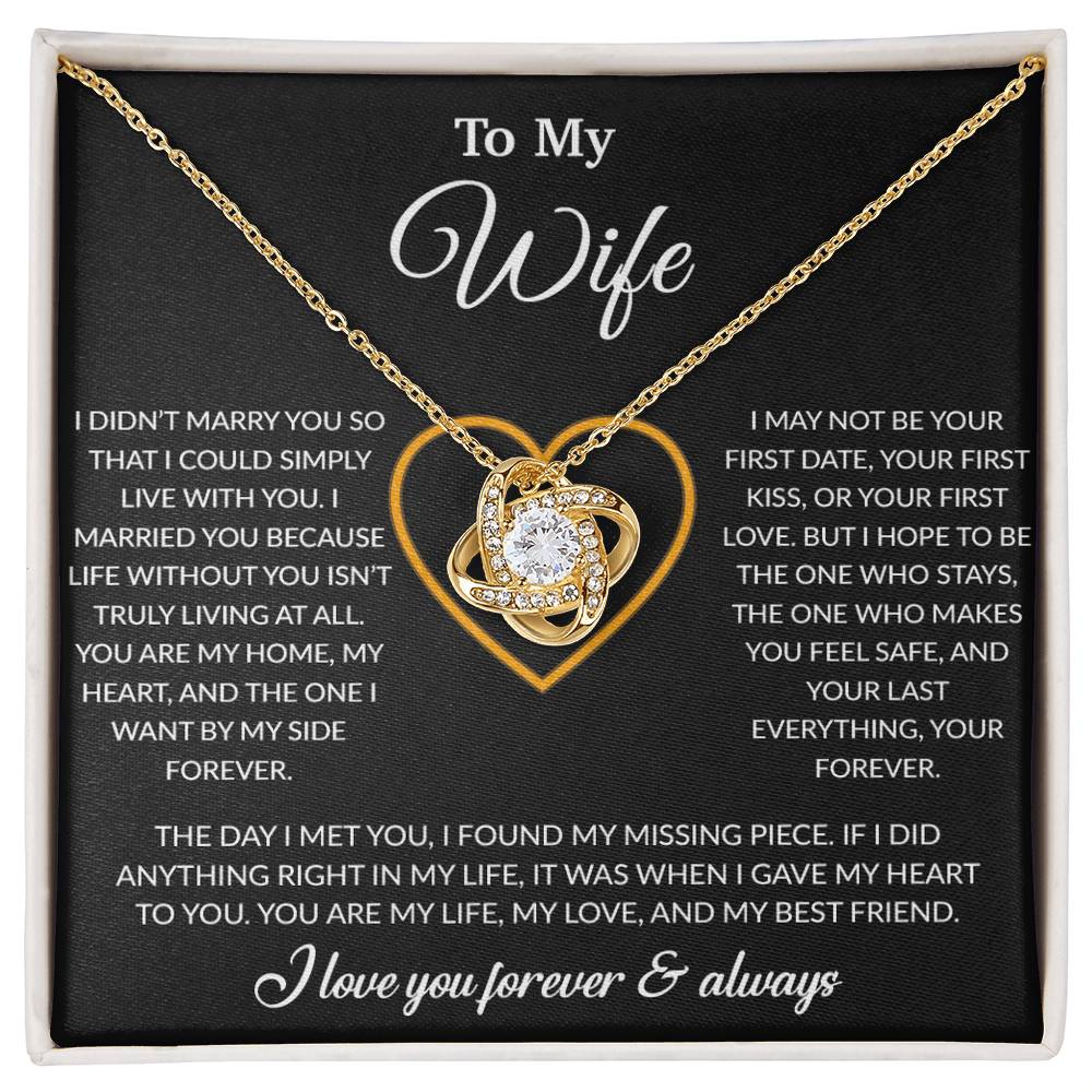 To My Wife Necklace, Gift For Wife, Anniversary Gift For Wife, Necklace For Wife 24_2_Black
