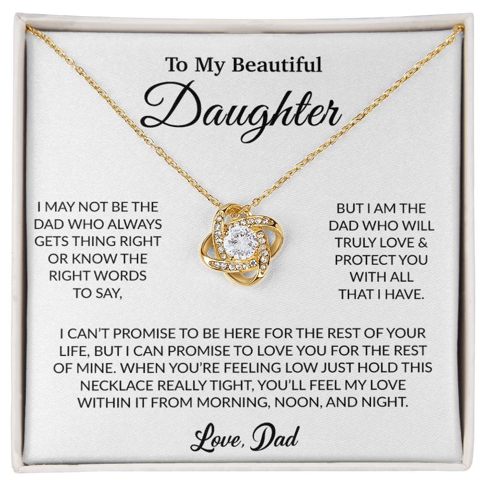 To My Daughter Necklace, Gift for Daughter from Dad, Father Daughter Necklace 16_6_White