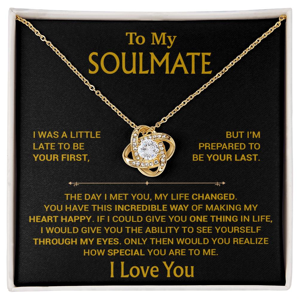 To My Soulmate Necklace, Soulmate Gift, Gift For Girlfriend, Christmas Gift 23_8_Gold