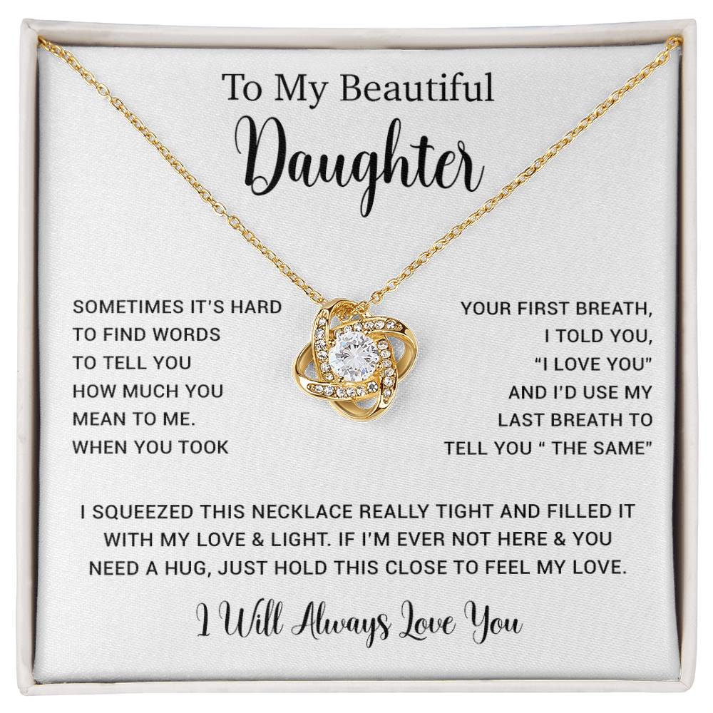 To My Daughter Necklace, Gift for Daughter from Dad, Father Daughter Necklace  11_5_White