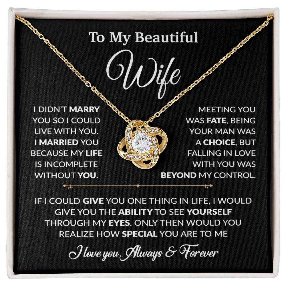 To My Wife Necklace, Gift For Wife, Anniversary Gift For Wife, Necklace For Wife 16_6_Black