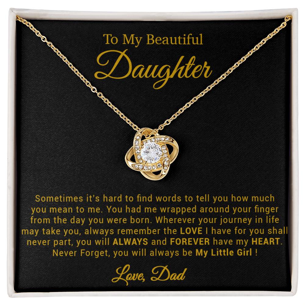To My Daughter Necklace, Gift for Daughter from Dad, Father Daughter Necklace 21_4_Gold