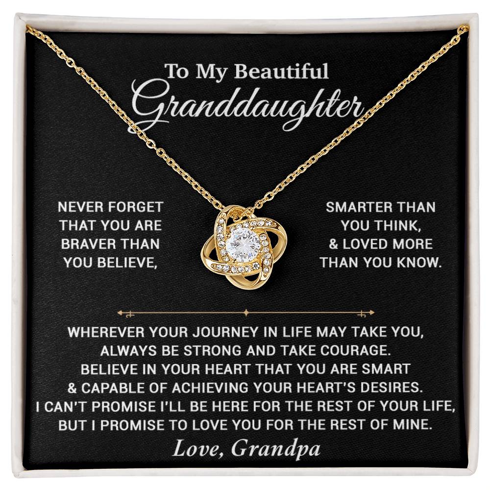 To My Granddaughter Necklace, Birthday Gift For Granddaughter, Birthday Gifts 9_6_Black