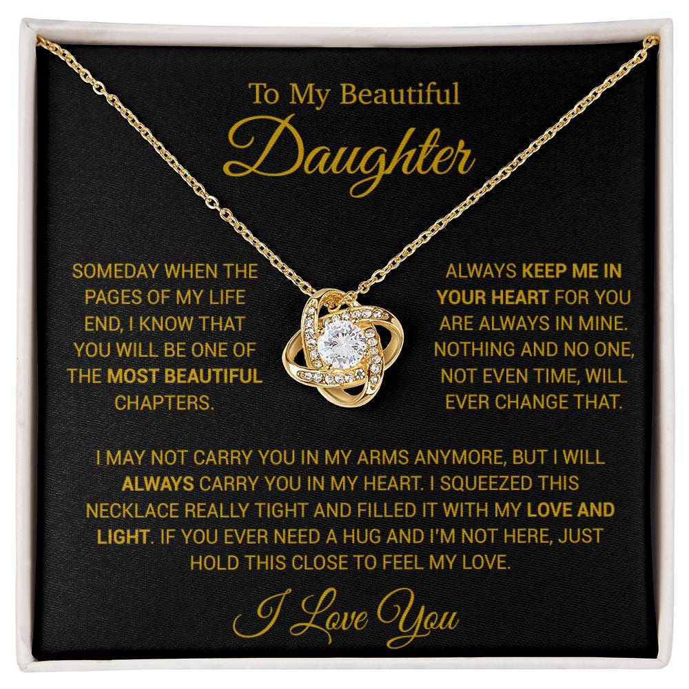 To My Daughter Necklace, Gift for Daughter from Dad, Daughter Father Necklace 14_12_Gold