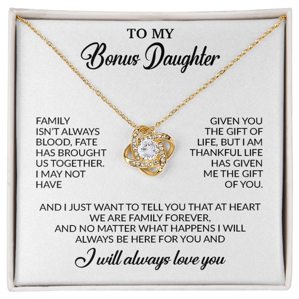 To My Bonus Daughter Necklace, Gift for Bonus Daughter, Step Daughter Birthday 26_11_White